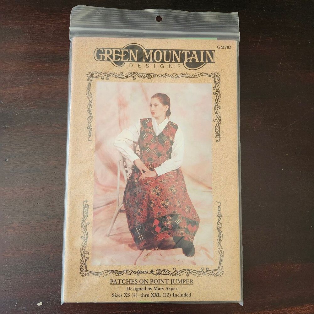 Green Mountain Designs GM702 Patches on Point Jumper Pattern XS–XXL 90s